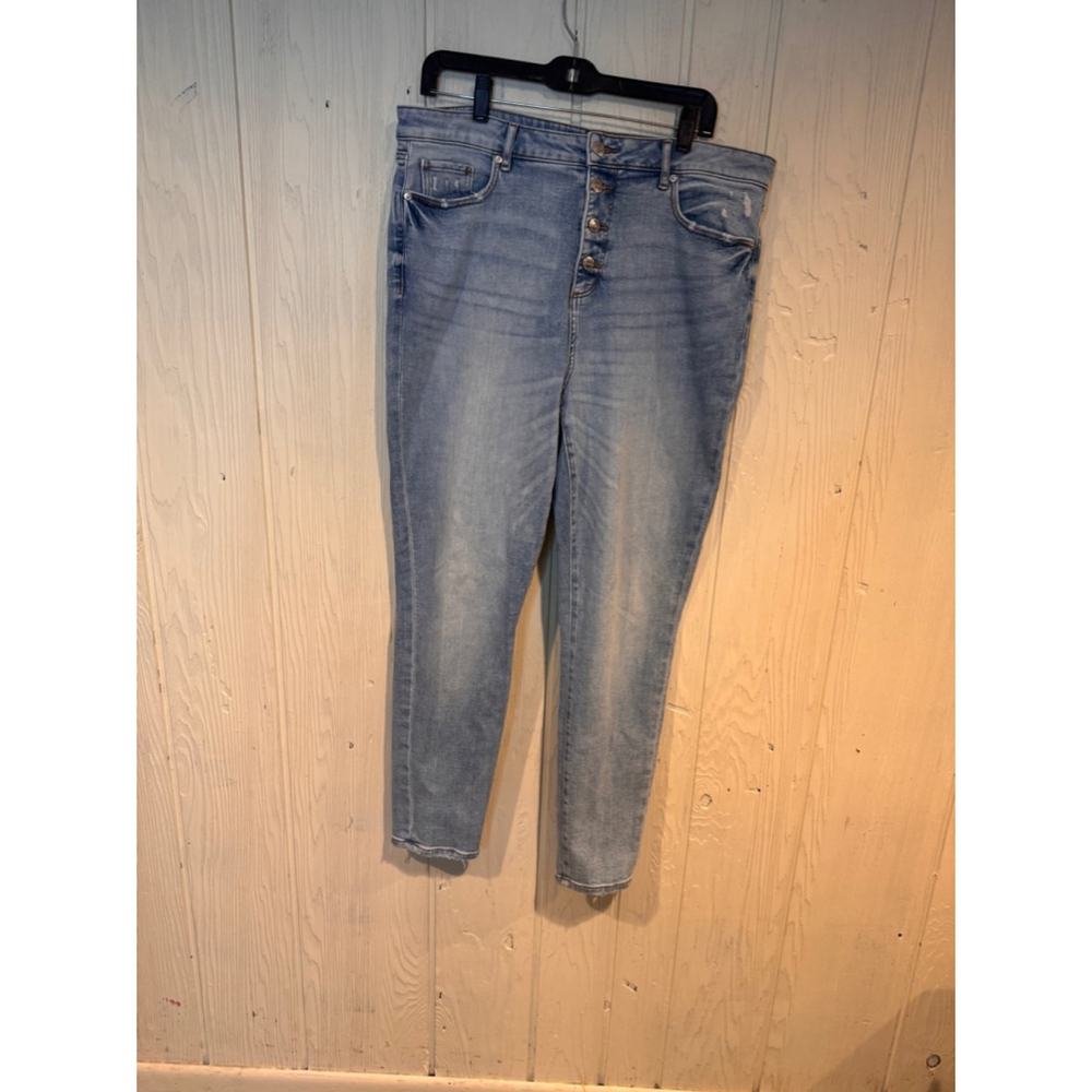 Loft Slim Pocket Distressed Jeans Blue Size 14